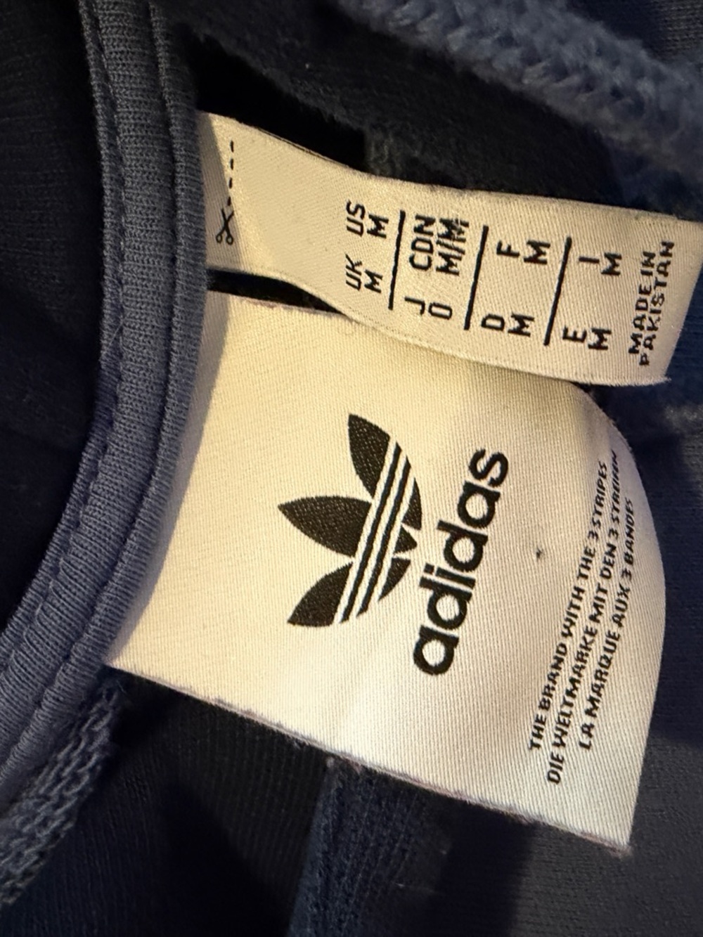 adidas Blue Navy Red Colorblock Trefoil Hoodie - Picture 3 of 3